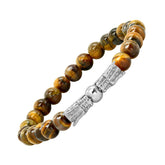 Dragon's Head Tiger Eye Stretch Bracelet - Steel Time